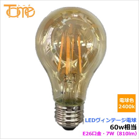 東京メタル工業（TOME）クリアタイプヴィンテージ電球LED  60W相当