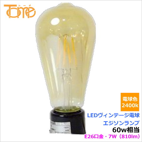 東京メタル工業（TOME）ヴィンテージ電球エジソン型LED  60W相当