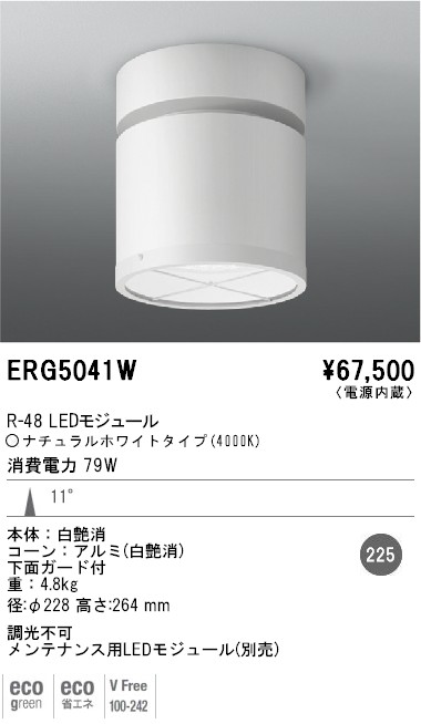 ERG5074SA 遠藤照明 サイン灯 LEDユニット付 天井直付壁付兼用ショート