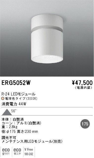 遠藤照明 ERG5052W シーリングダウン