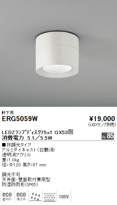 ERG5059W｜遠藤照明｜シーリングダウンを格安販売